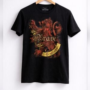 Harry Potter Gryffindor Brave Black Tee 100% Cotton | Small